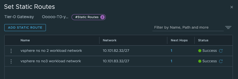static routes on first Tier-0